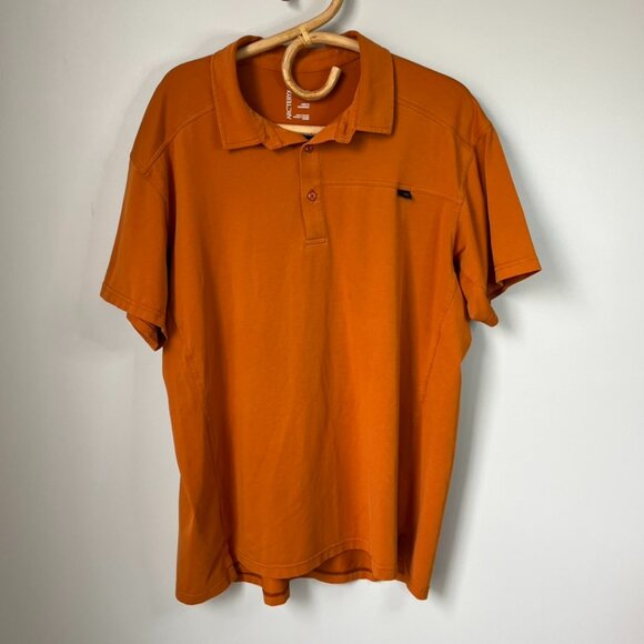 Arc'teryx Orange Short Sleeve Polo Men's XL - Picture 1 of 6
